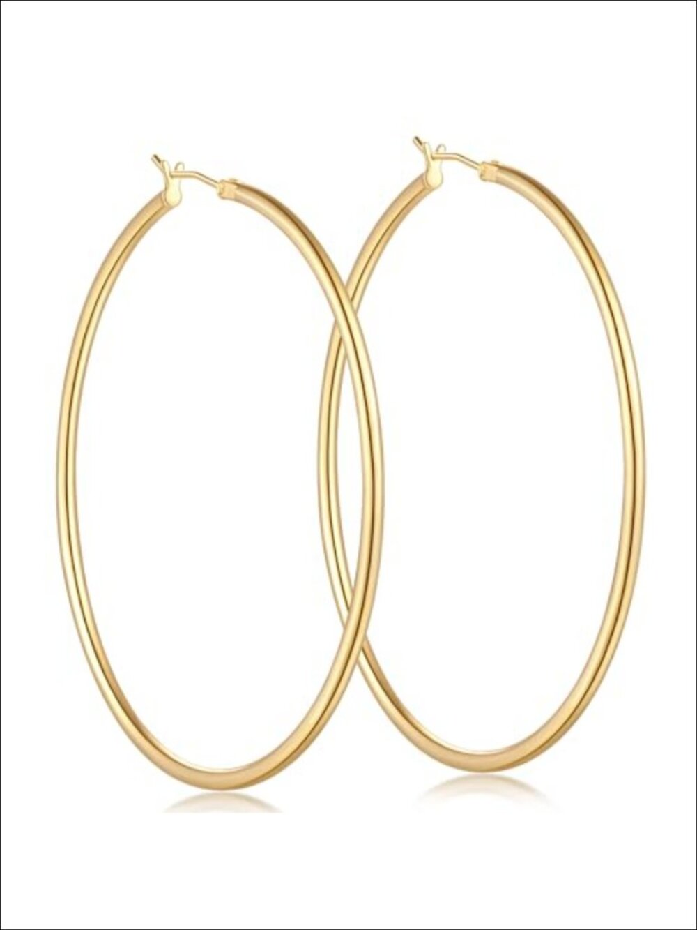14K Gold Plated Hoop Earrings for Women Classic Large